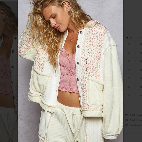 POL “ Chicago 7  “ POL Quilted Thermal Jacket with Waist String and Hood BR75 - Picture 1 of 5